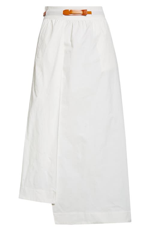 Shop Reiss Niara Belted Asymmetric Stretch Poplin Shirt In Ivory