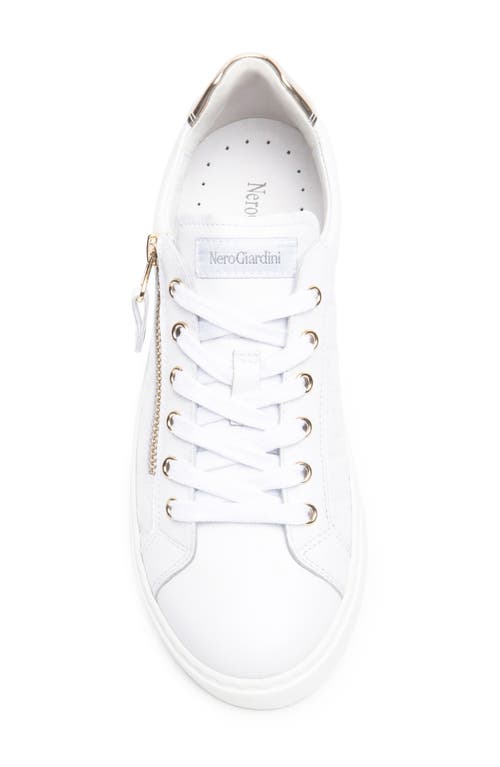 Nerogiardini Embossed-side Zip Low-top Sneakers In White