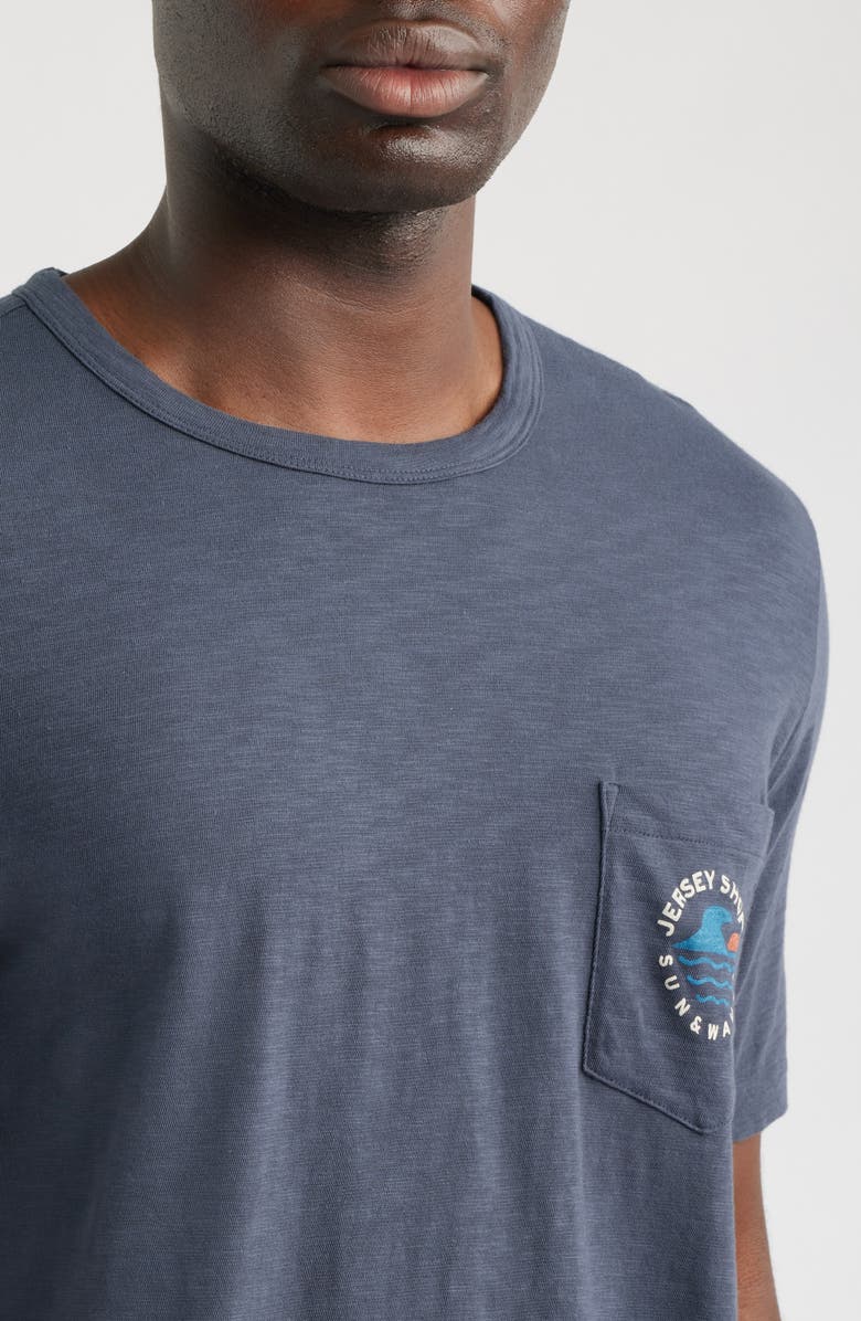Faherty Jersey Short Sunwashed Pocket T-Shirt, Alternate, color, Dune Navy