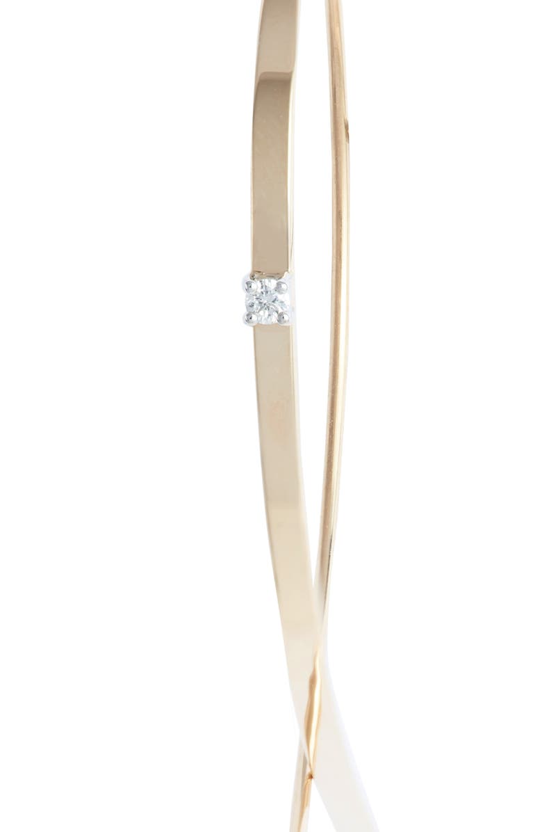 LANA 14K Gold Small Upside Down Diamond Hoop Earrings, Alternate, color, Yellow Gold