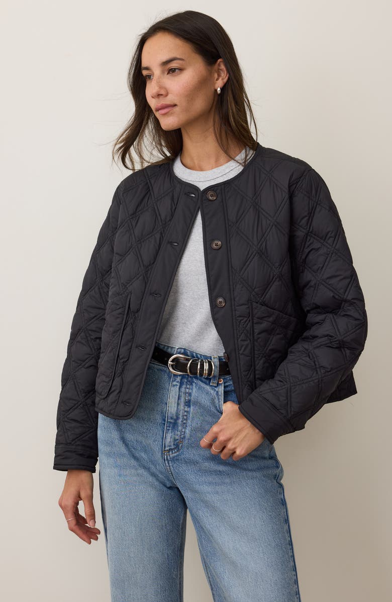 Marine Layer Marina Quilted Liner Jacket, Alternate, color, Black
