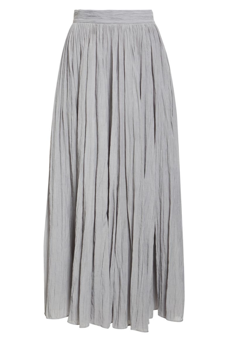 Semisheer Plissé Maxi Skirt, Alternate, color, PALE GREY