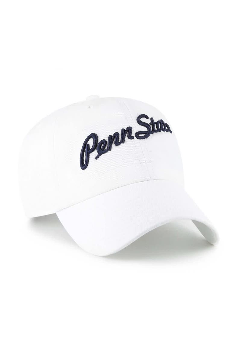 Men's '47 White Penn State Nittany Lions Vault Clean Up Adjustable Hat, Alternate, color, White