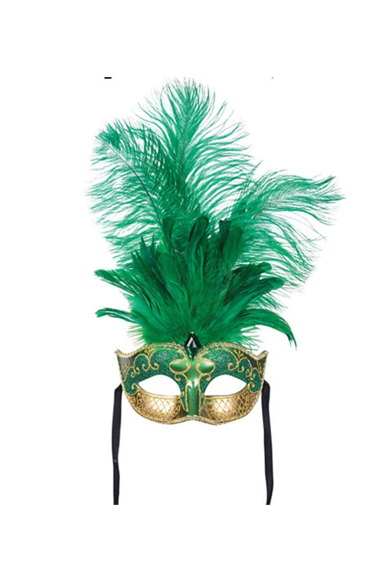 Top Feathered Costume Mask Assortment of 4, Alternate, color, Pink