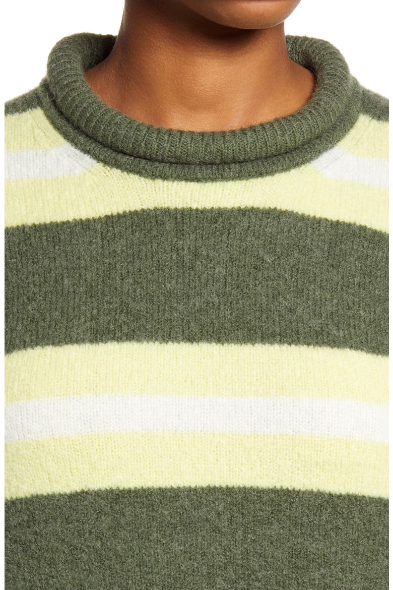 Striped Fulton Pullover Sweater, Alternate, color, HEATHER GREENGRASS