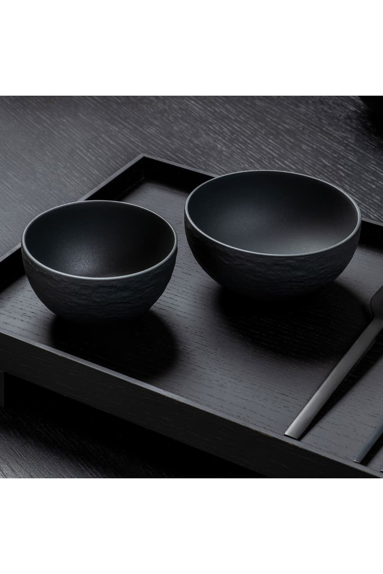 Manufacture Rock Rice Bowl, Alternate, color, black