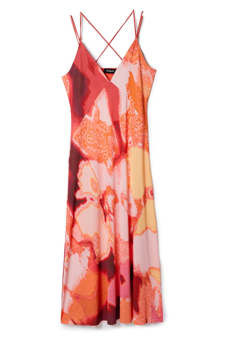 Out of Focus Midi Slipdress, Alternate, color, ORANGE