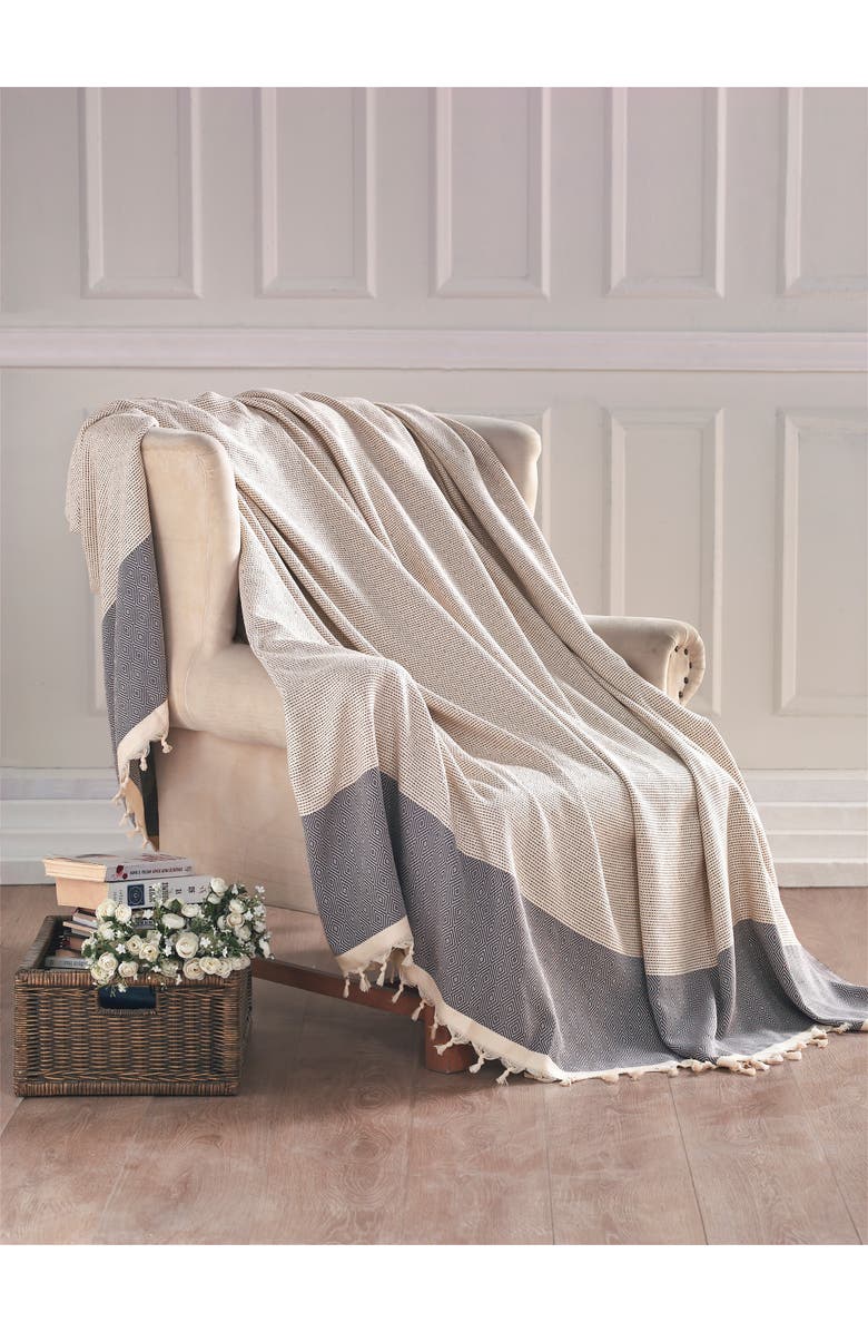 DePera Diamente Cotton Throw Blanket, Alternate, color, Grey