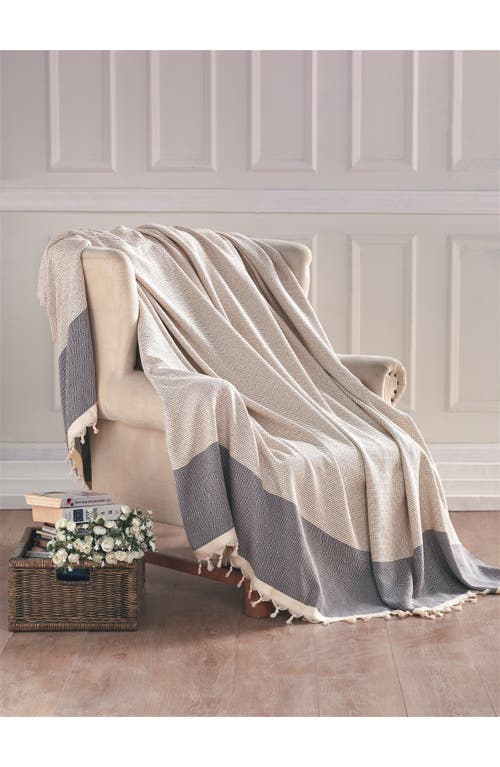 Depera Diamente Cotton Throw Blanket In Gray