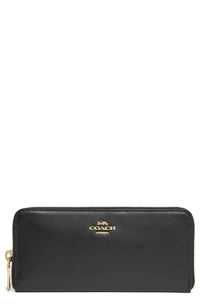 COACH Slim Leather Zip Wallet, Main, color, 
