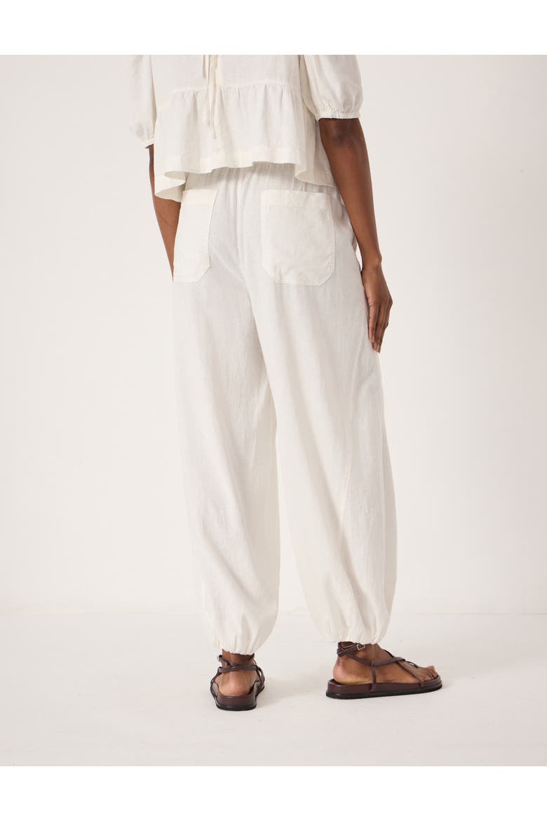 Tove Linen Balloon Beach Pants, Alternate, color, Pearl White