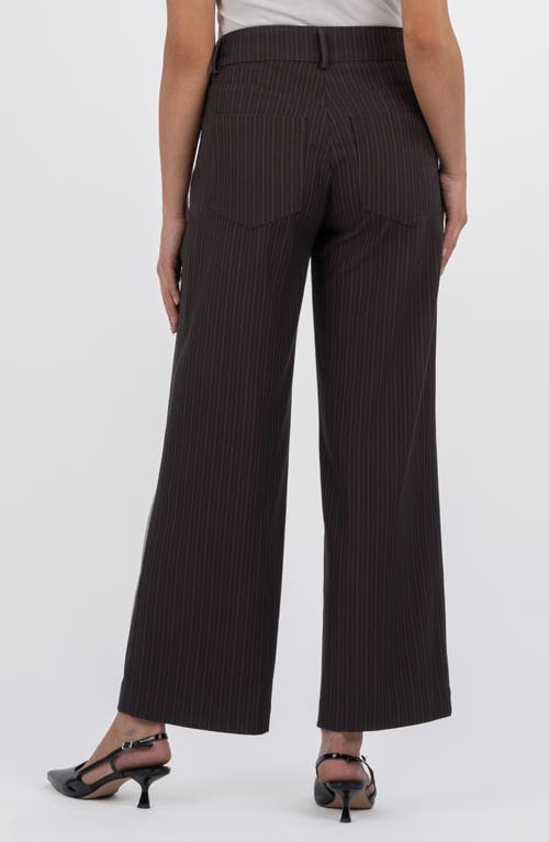 Kut From The Kloth High Rise Crop Wide Leg Pants In Brown
