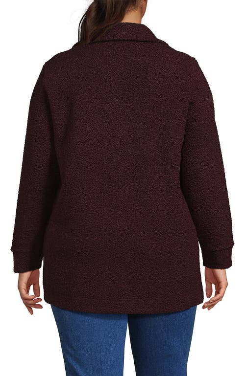Lands' End Boucle Fleece Coat In Brown