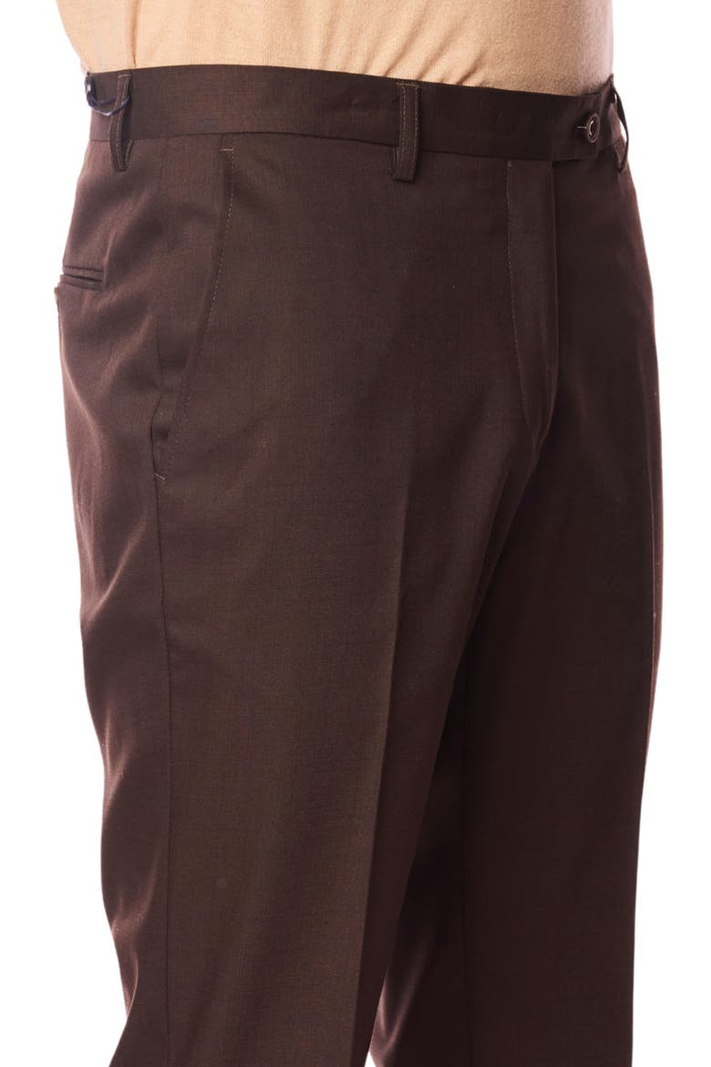 Downing Slim Fit Flat Front Dress Pants, Alternate, color, DARK CHOCOLATE