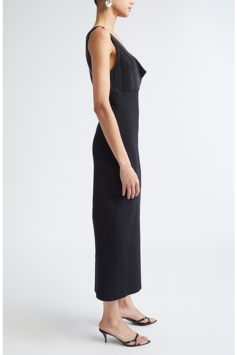 Crystal Embellished Knit Dress, Alternate, color, BLACK/ JET