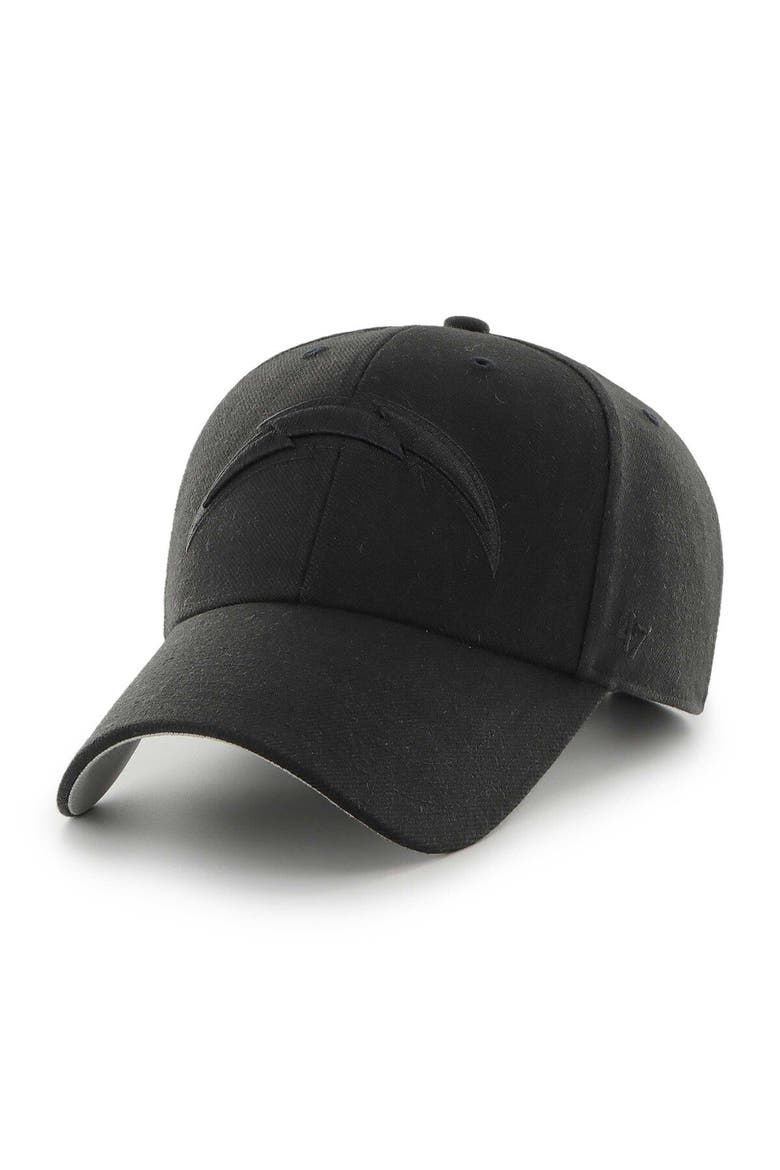 Men's '47 Black Los Angeles Chargers  Tonal MVP Adjustable Hat, Main, color, Black