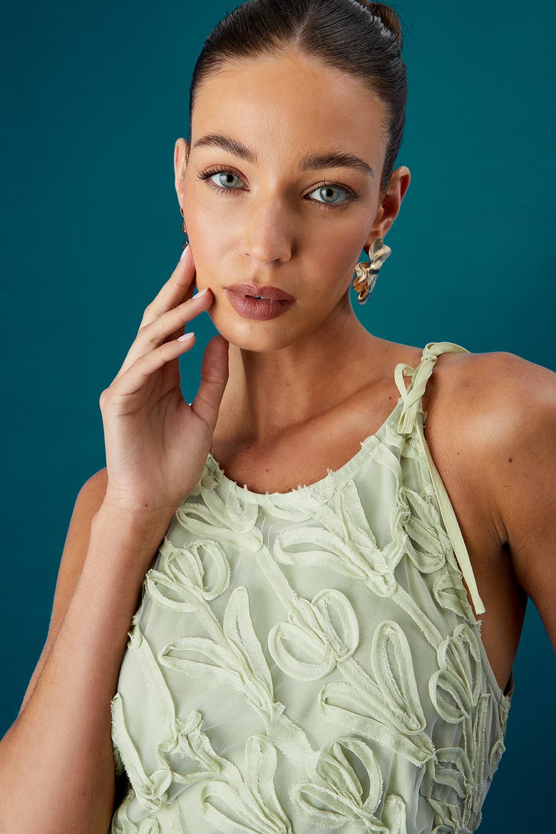 Textured Sleeveless Midi Dress, Alternate, color, Sage