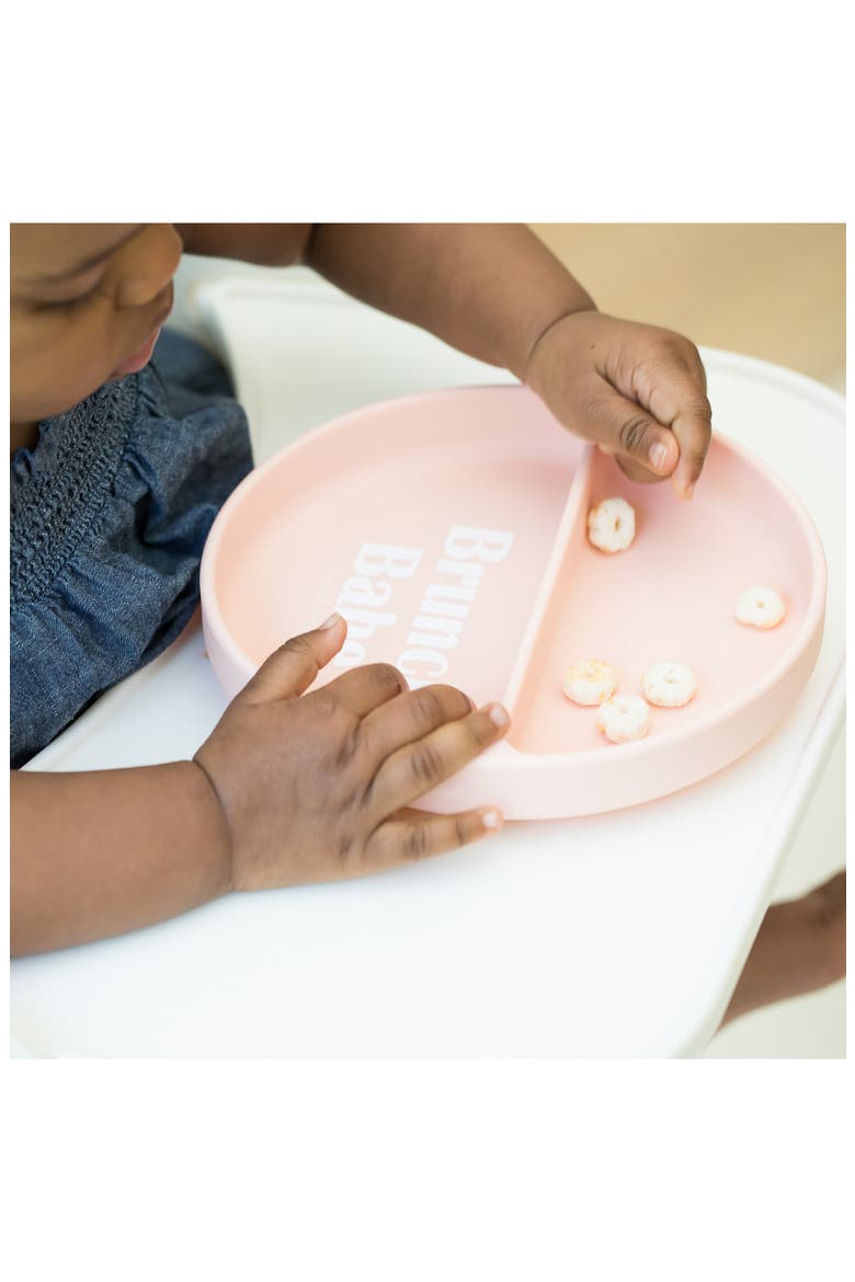 Brunch Babe Silicone Plate, Alternate, color, PINK
