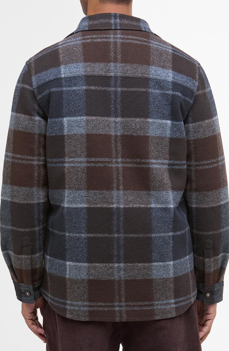 Barbour Chapter Tailored Fit Plaid Fleece Button-Up Shirt Jacket, Alternate, color, Midnight Oak Tartan