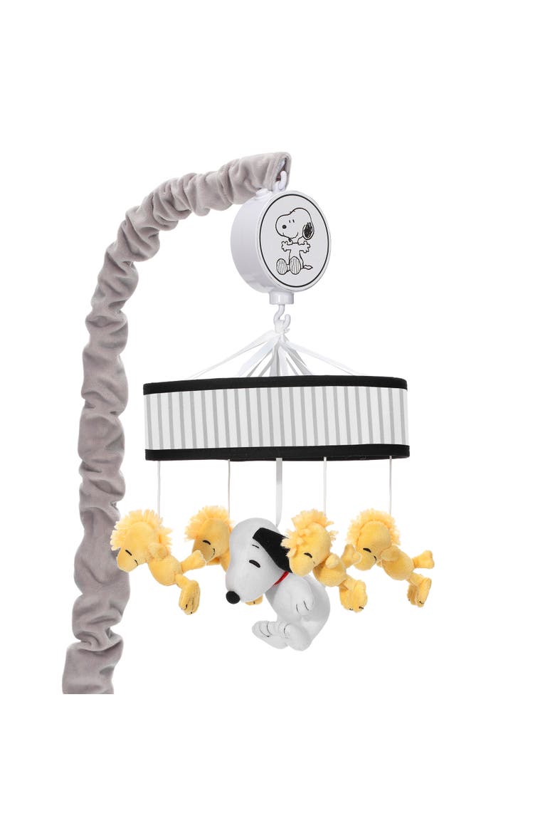 Classic Snoopy & Woodstock Musical Baby Crib Mobile Soother Toy, Main, color, White