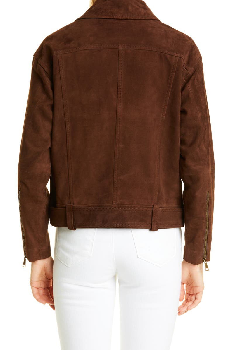 Ted Baker London Tiffniy Oversize Suede Biker Jacket, Alternate, color, 