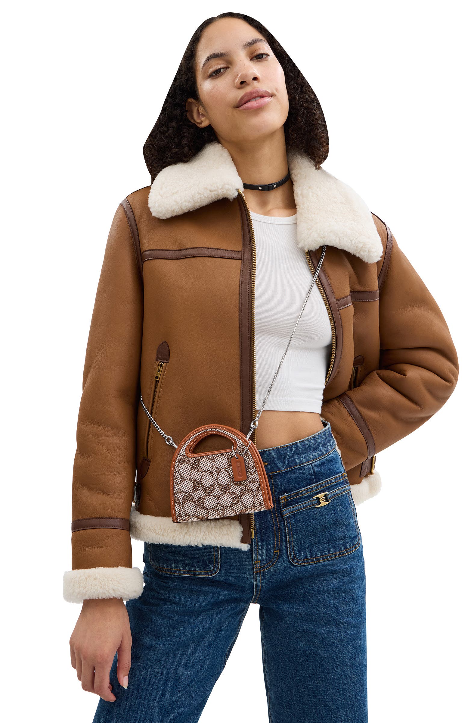 COACH Crystal Signature Jacquard Top Handle Card Holder, Alternate, color, 