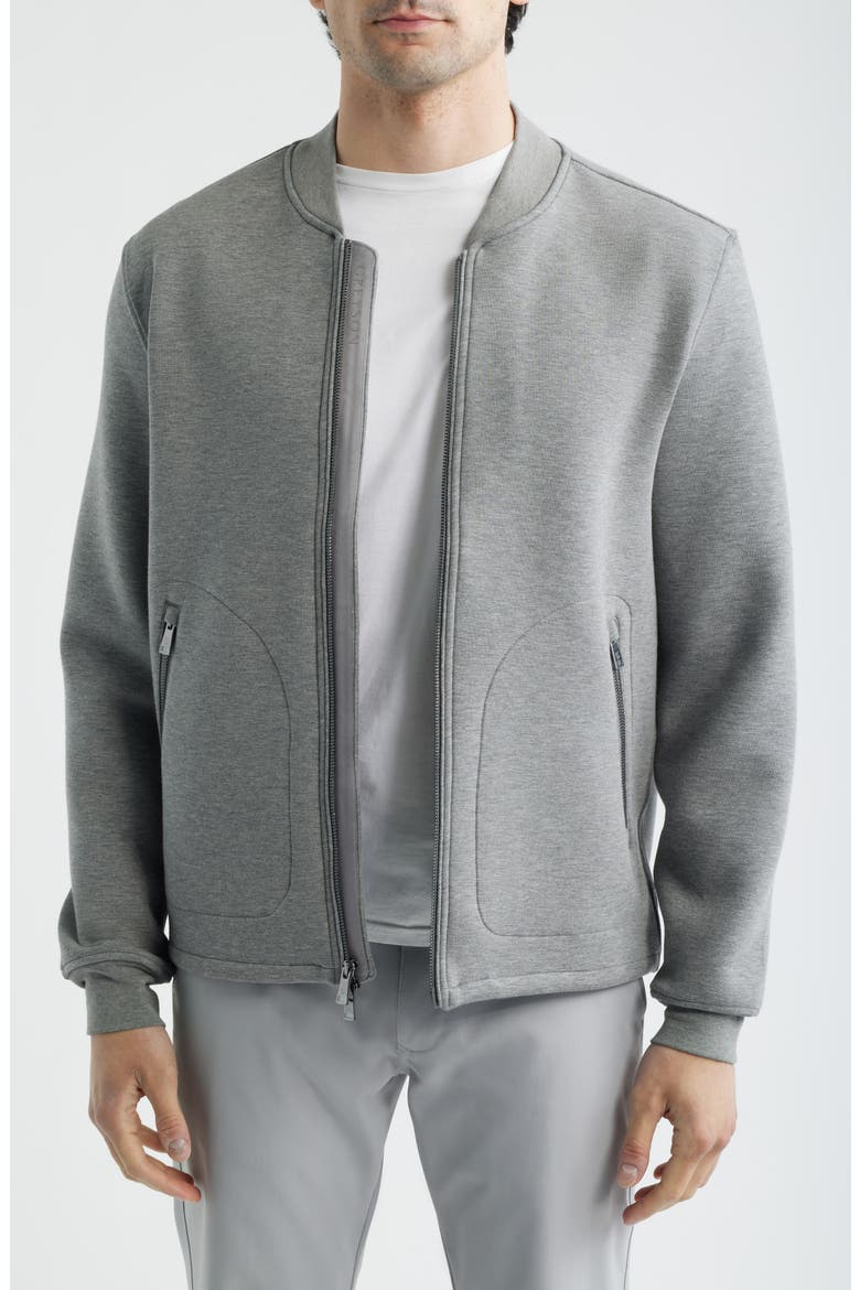 Calgary Luxe Bomber Jacket, Main, color, MEDIUM GREY HEATHER