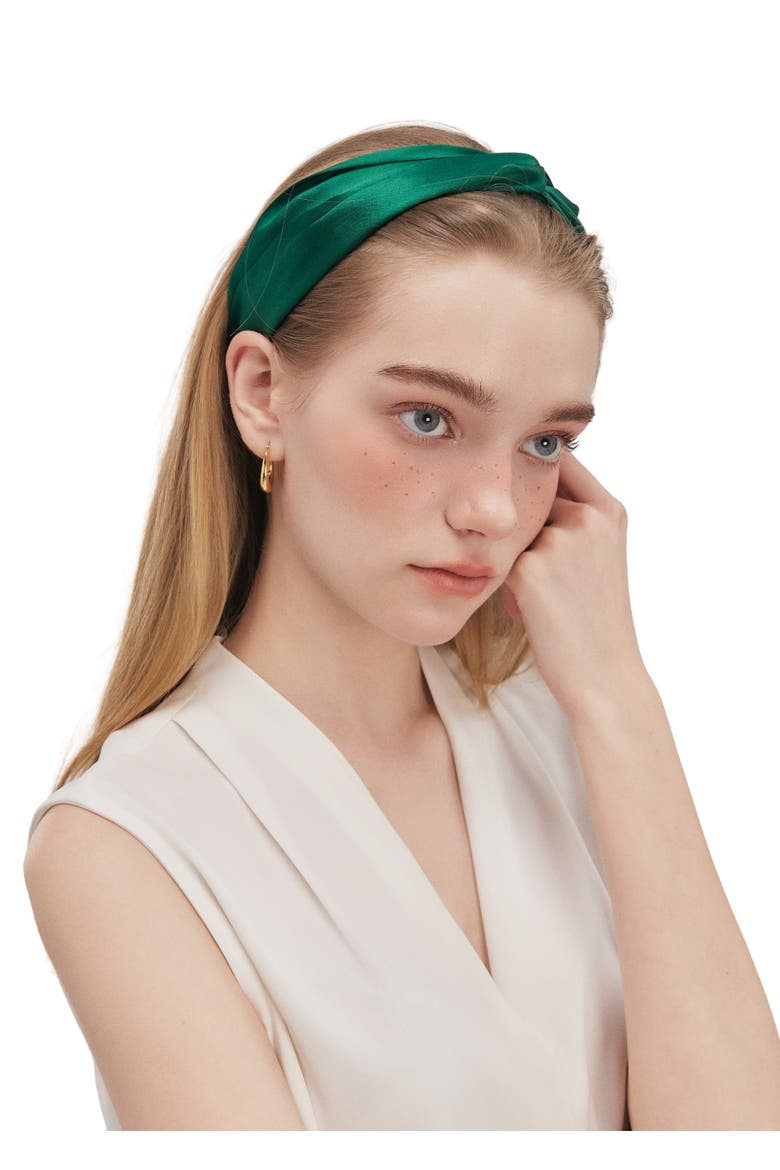 Rome Silk Square Scarf 26, Alternate, color, Dark Green