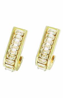 Panacea Cubic Zirconia J-Hoop Earrings