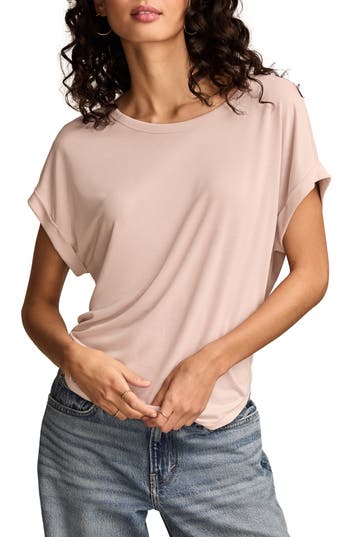 Lucky Brand Sandwash Dolman T-shirt In Pink