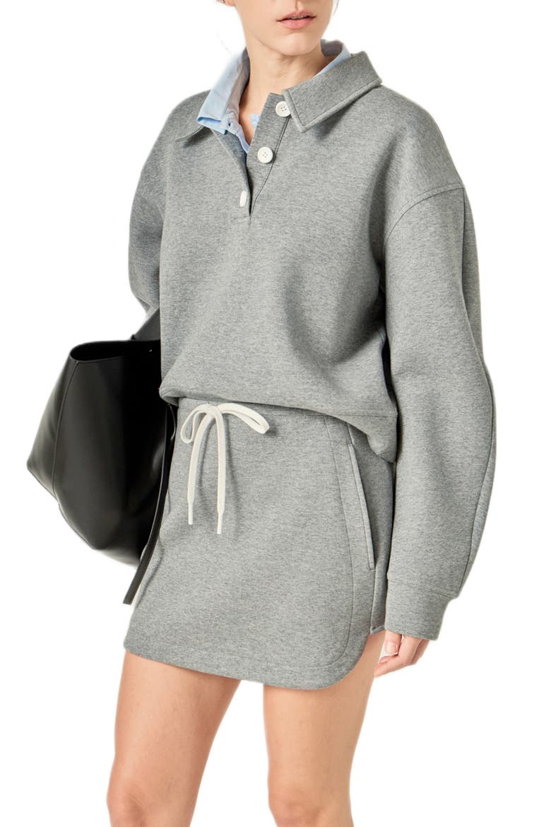 Scuba Drawstring Miniskirt, Alternate, color, GREY