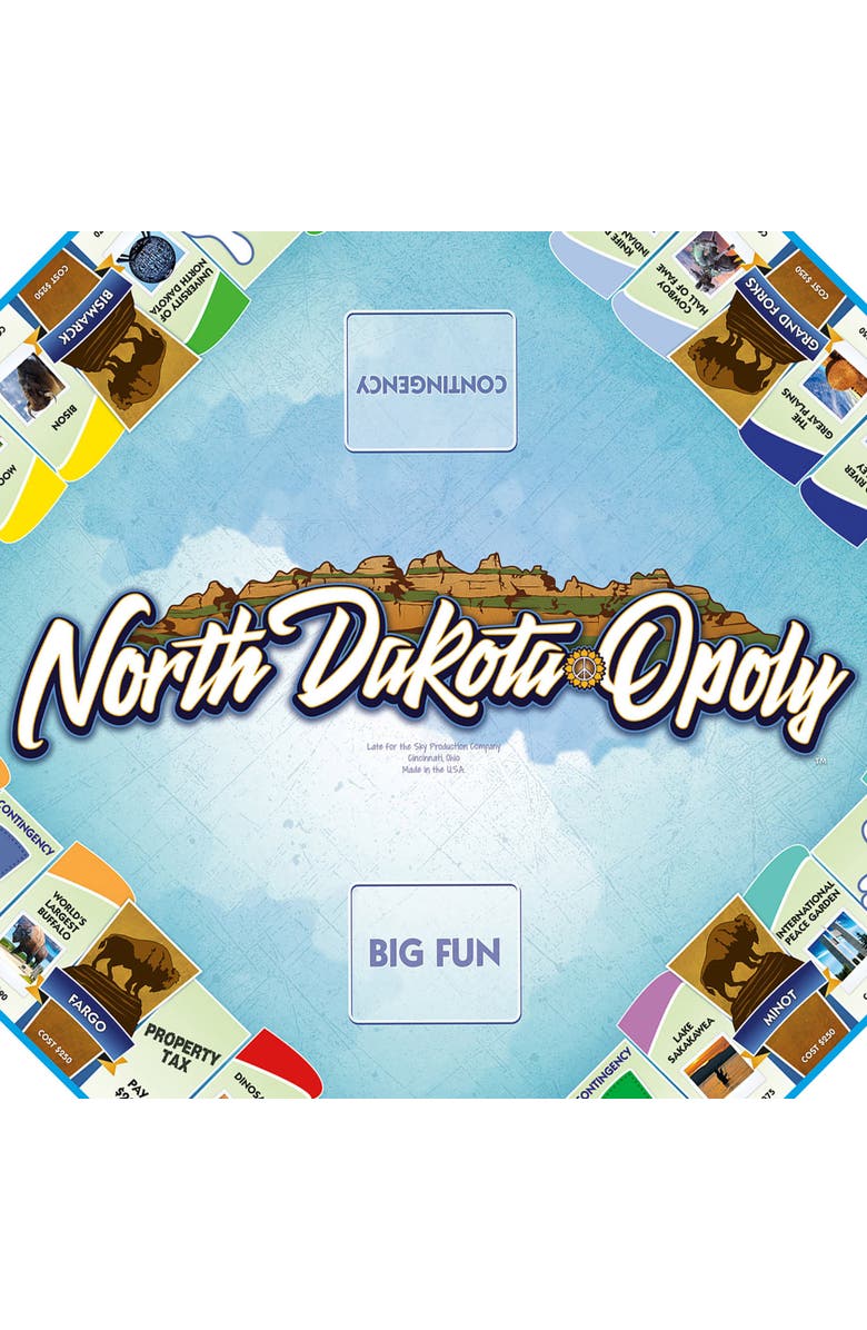 Late for the Sky North Dakotaopoly Monopoly Board Game, Alternate, color, Multicolored
