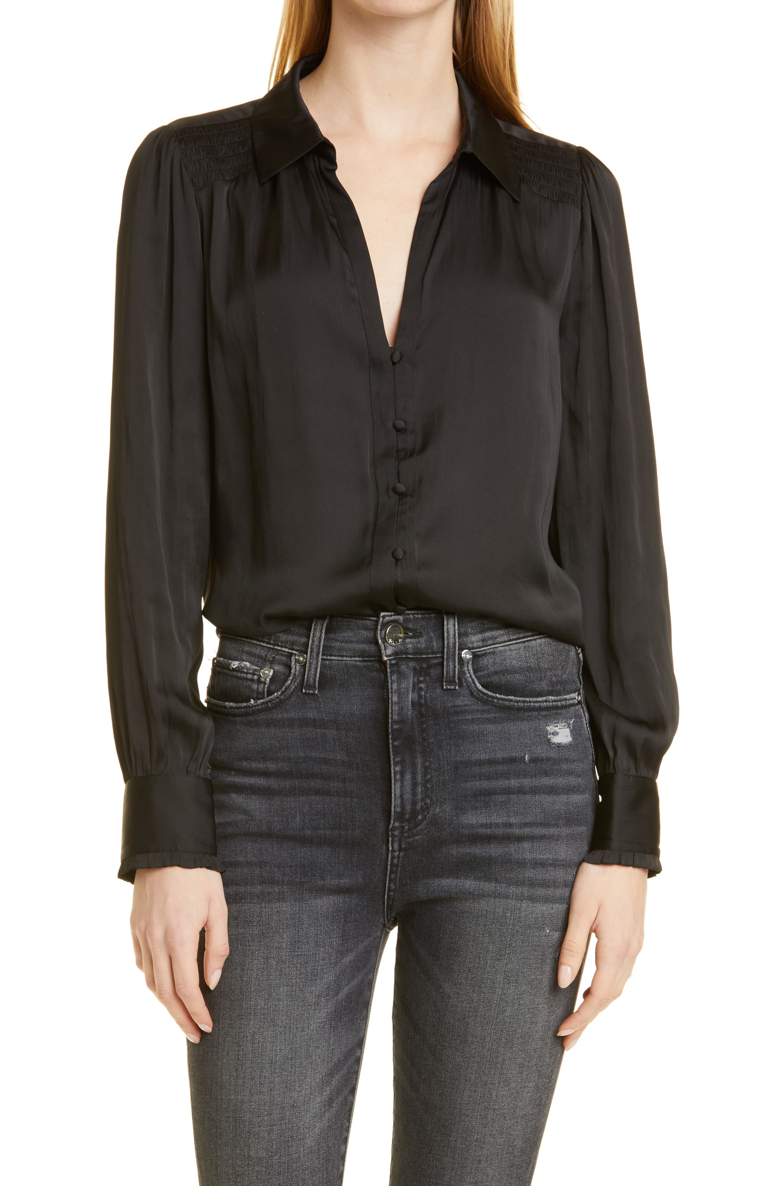 PAIGE Augustine Satin Blouse