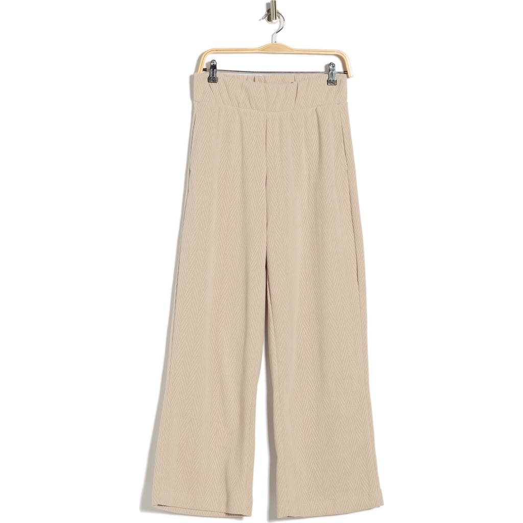 90 Degree By Reflex Herringbone Wide Leg Pull-on Pants In Gray