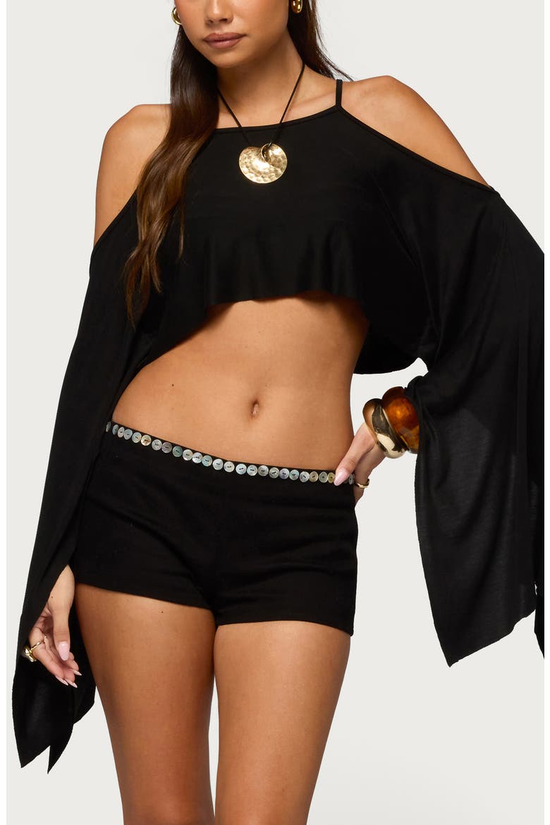 Ivanna Cutout Crop Top, Main, color, BLACK