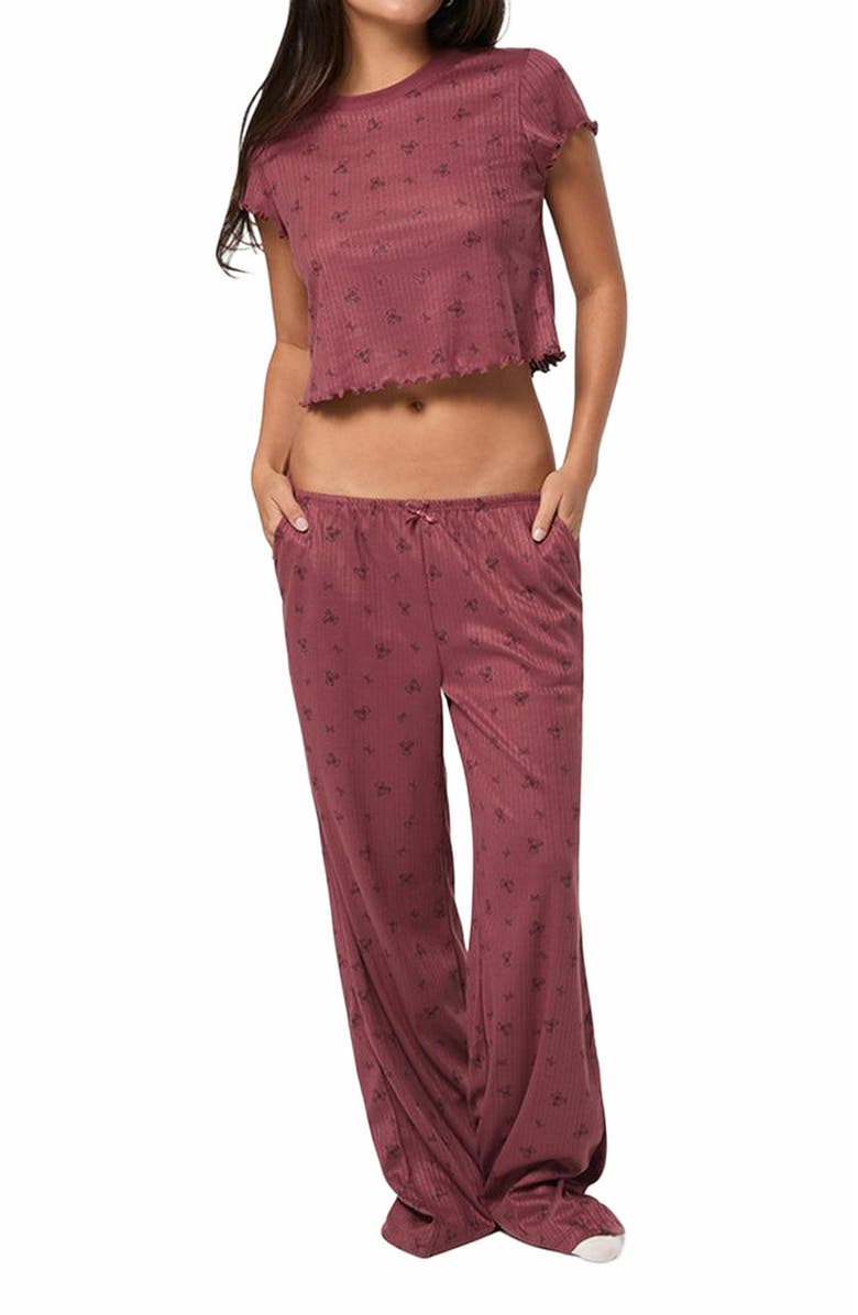 WeWoreWhat Pull-on Pants, Alternate, color, Rouge/Dk Navy