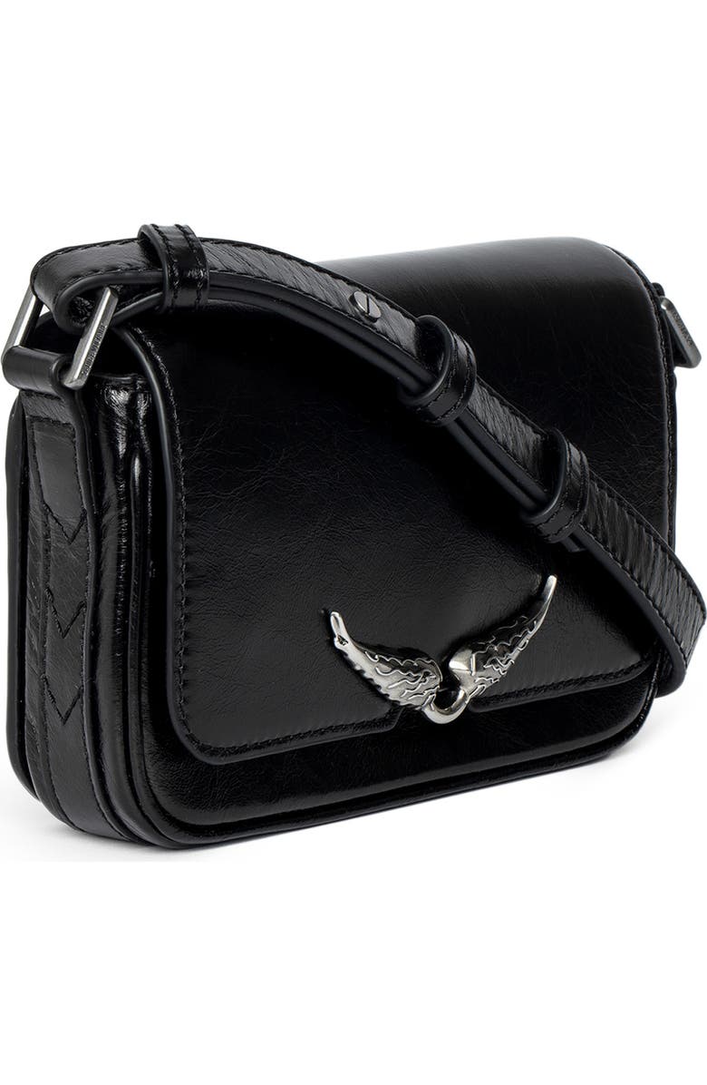 Zadig & Voltaire Le Zazi Vintage Patent Crossbody Bag, Alternate, color, Black