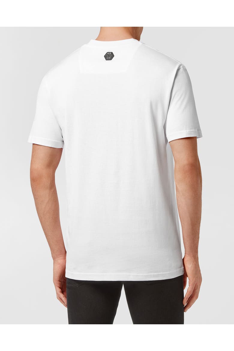 T-Shirt Round Neck Ss Gothic Plein Men, Alternate, color, white/gold