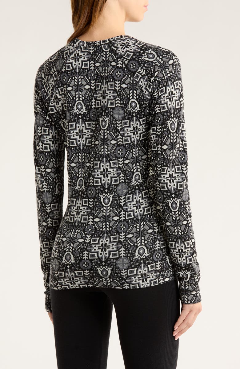 Smartwool Merino 250 Base Layer Crew Top, Alternate, color, Black Deco Floral