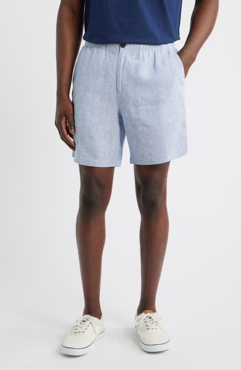 Crown Weekend Stripe Stretch Linen Blend Shorts