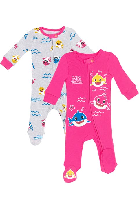 Baby Shark 2-Pack Zip-Up Footed Sleep N Play