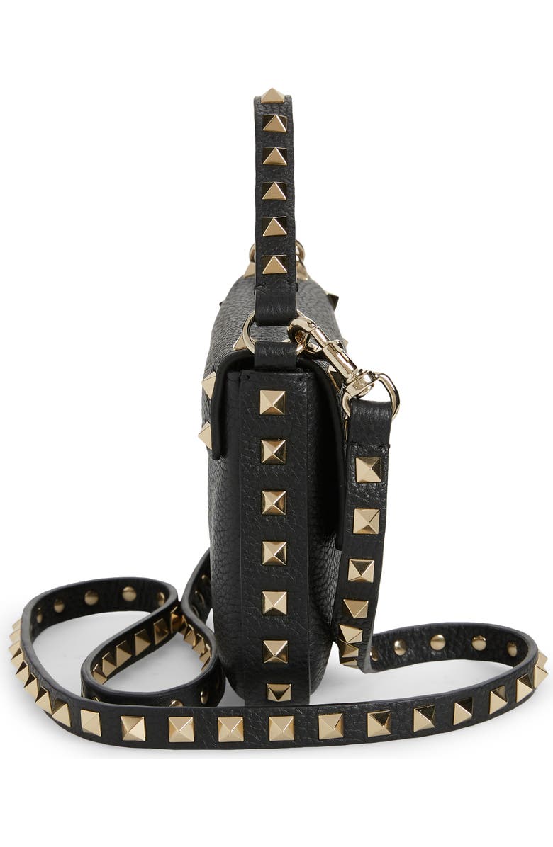 Valentino Garavani Mini Rockstud Leather Top Handle Bag, Alternate, color,