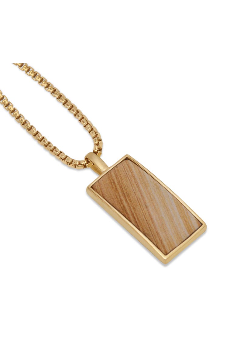 LuvMyJewelry Wood Jasper Sterling Silver Men Tag Necklace, Alternate, color, 14Kt Gold Vermeil On Sterling