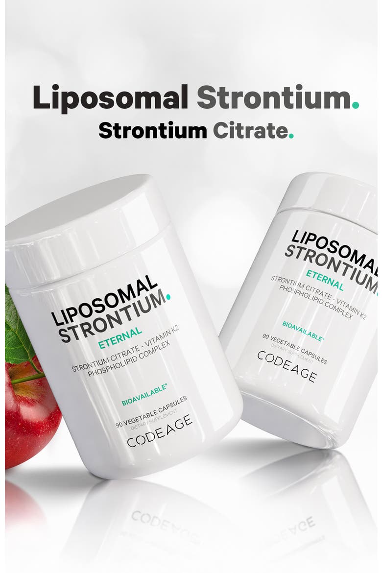 Liposomal Strontium + Vitamin K2 MK-7 Supplement, Alternate, color, White