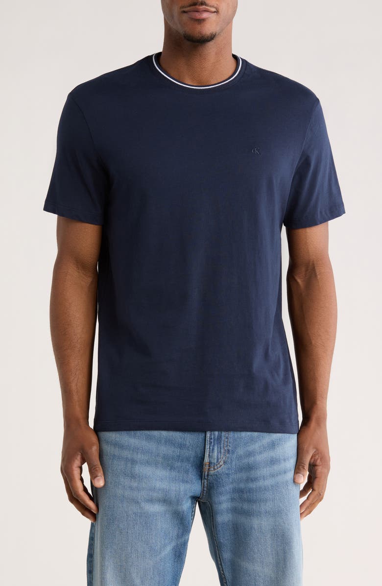 Calvin Klein Crewneck Jersey T-Shirt, Main, color, Dark Sapphire