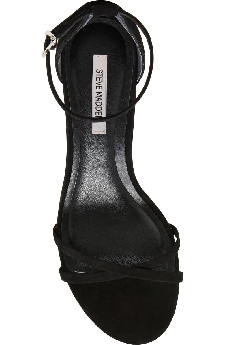 Steve Madden Rae Ankle Strap Sandal, Alternate, color, Black Nubuck