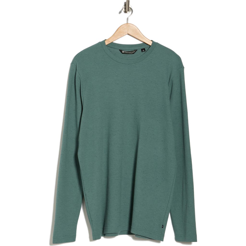 Travismathew Cloud Waffle Crewneck Tee In Green
