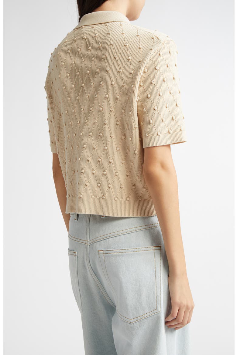 Textured Organic Cotton Polo Sweater, Alternate, color, MERENGUE