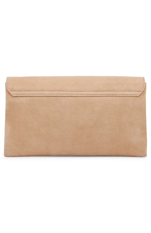 Lk Bennett Dora Suede Envelope Clutch In Trench Suede