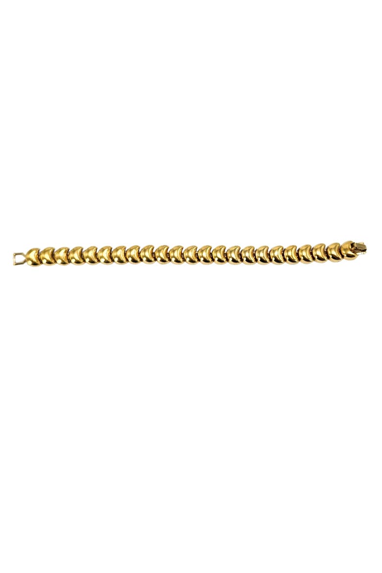 Vintage 1980s Gold Tone Crescent Link Bracelet, Alternate, color, Gold